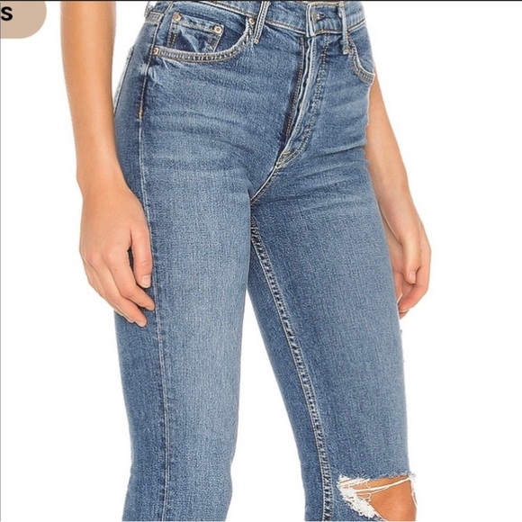 👖GRLFRND* REED High Rise Stretch Jeans SIZE 24 Sandblast blue Made in USA - Picture 14 of 15